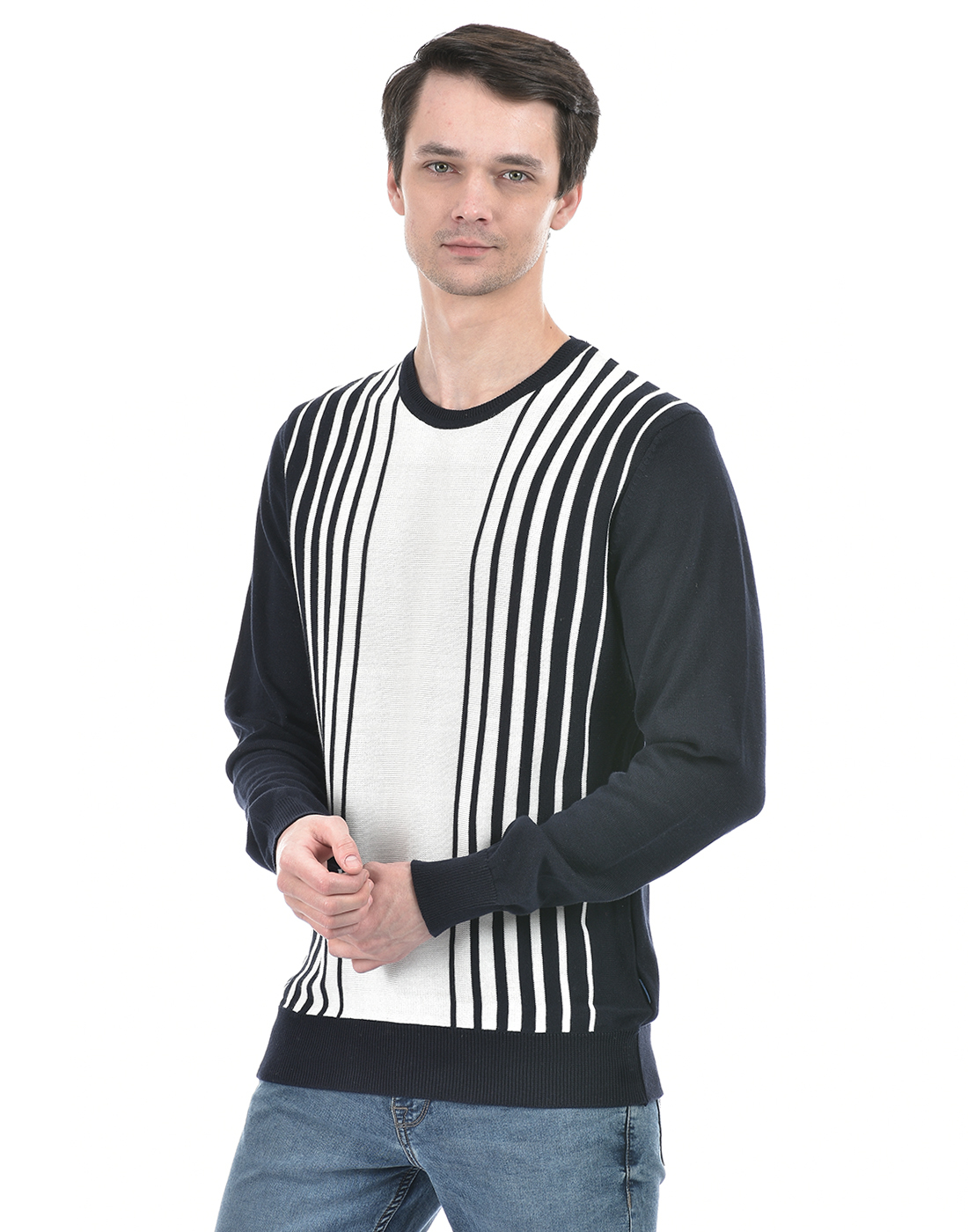 Numero Uno Men Striped Blue Sweater